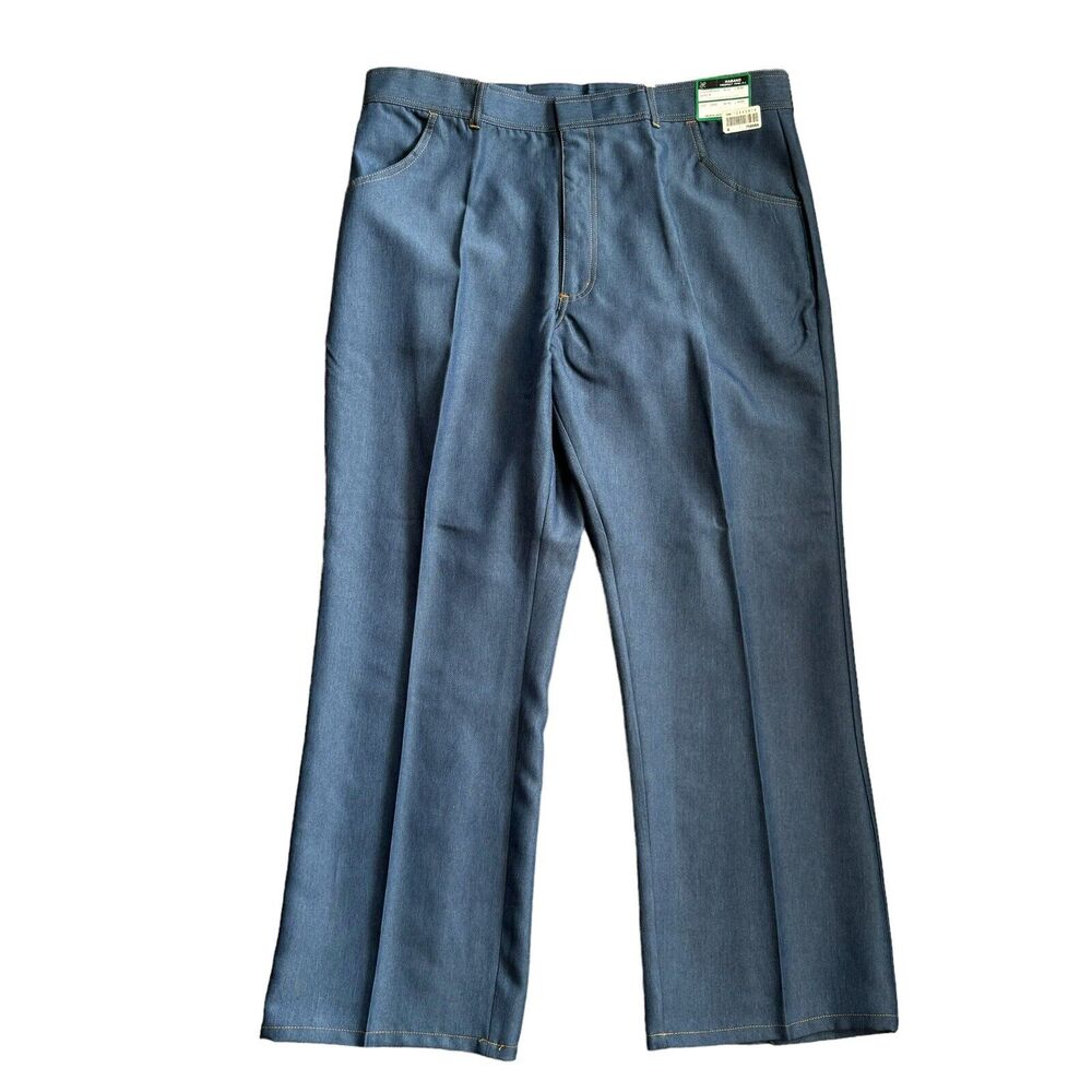 Haband Men's Polyester Pants Size 42 X 30 Chambray New Old Stock